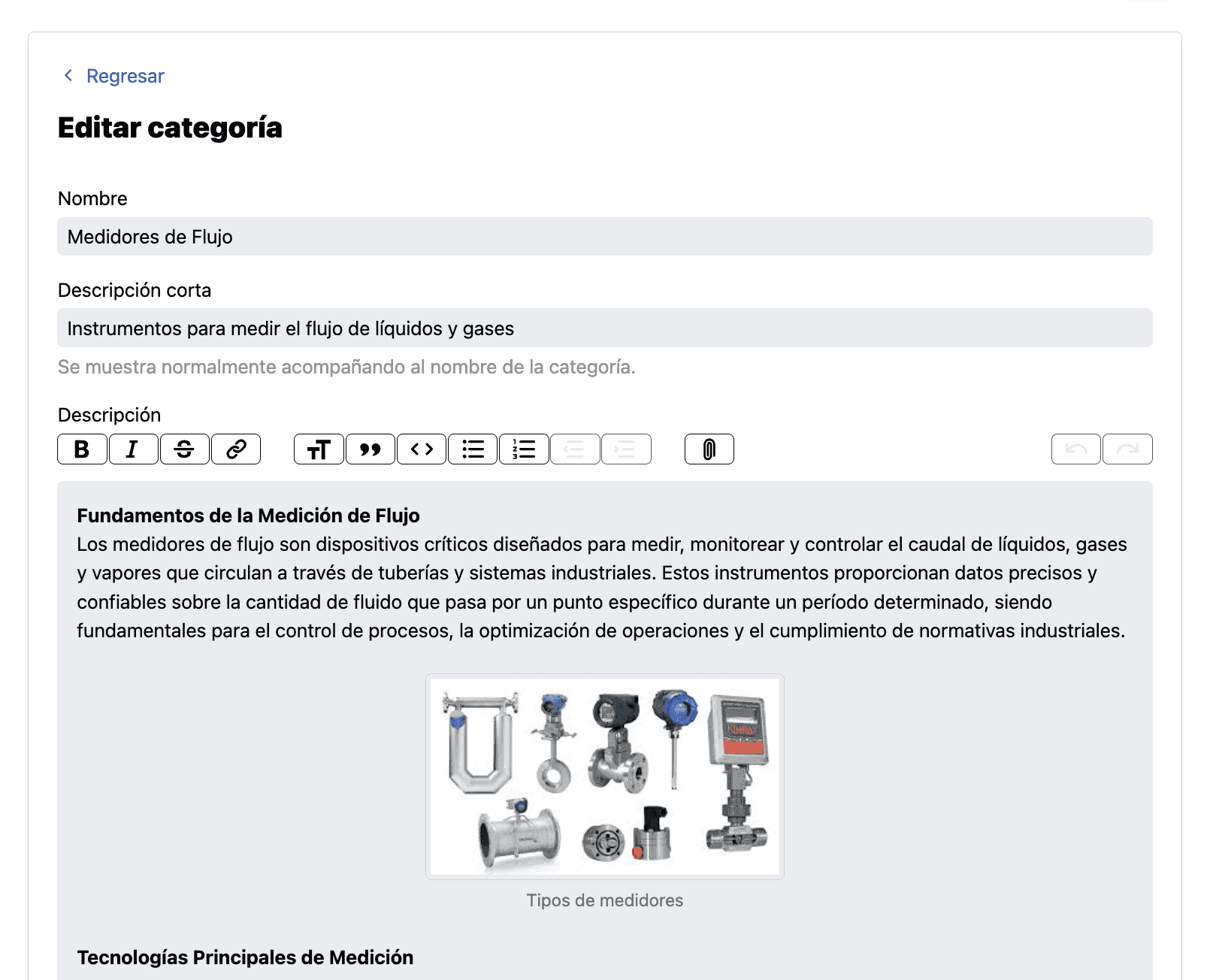 editar categoría